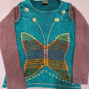 KJBEER Outerwear Teal Crewneck Top
